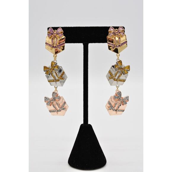 Sugarfix Earrings Present Gift Box Christmas Holiday Dangle Long Signed BinAE - Picture 1 of 12